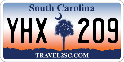 SC license plate YHX209
