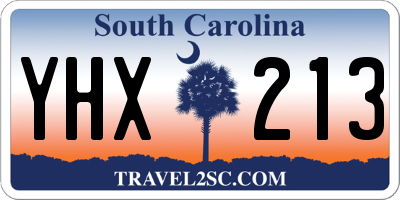 SC license plate YHX213