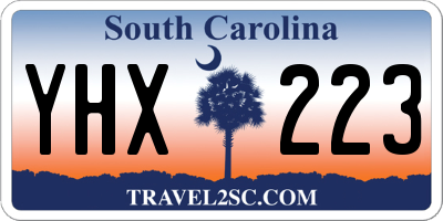 SC license plate YHX223