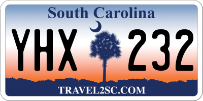 SC license plate YHX232