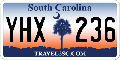SC license plate YHX236