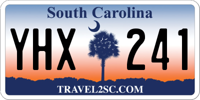 SC license plate YHX241