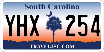 SC license plate YHX254