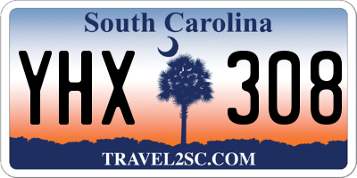 SC license plate YHX308