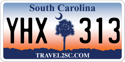SC license plate YHX313