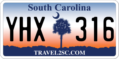 SC license plate YHX316