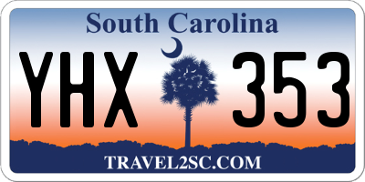SC license plate YHX353