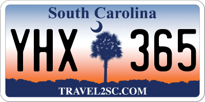 SC license plate YHX365