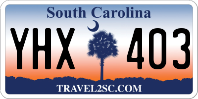 SC license plate YHX403