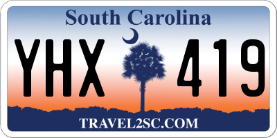 SC license plate YHX419
