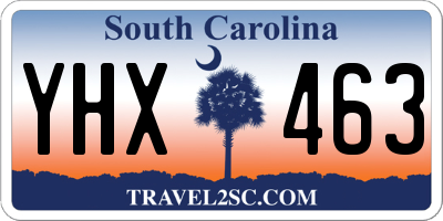 SC license plate YHX463