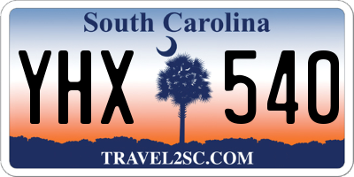 SC license plate YHX540