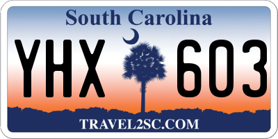 SC license plate YHX603
