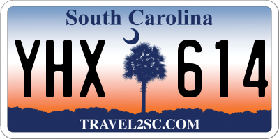 SC license plate YHX614