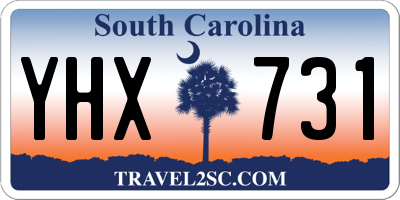 SC license plate YHX731