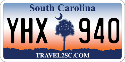 SC license plate YHX940