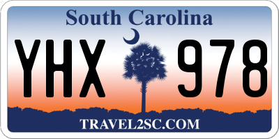 SC license plate YHX978