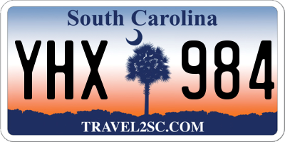 SC license plate YHX984