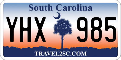 SC license plate YHX985