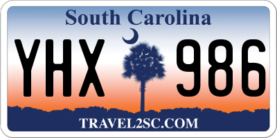 SC license plate YHX986