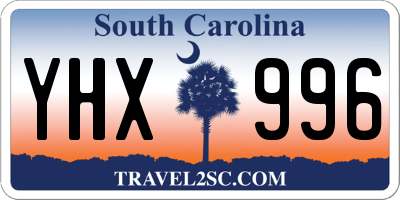 SC license plate YHX996