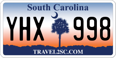 SC license plate YHX998