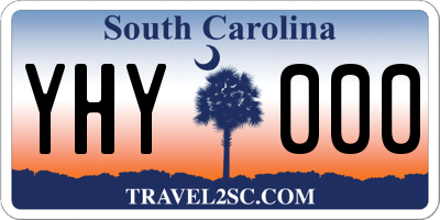 SC license plate YHY000
