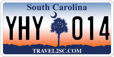SC license plate YHY014