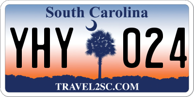 SC license plate YHY024