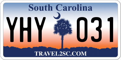 SC license plate YHY031