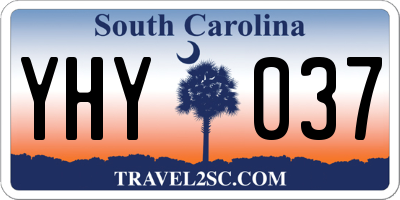 SC license plate YHY037