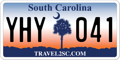 SC license plate YHY041