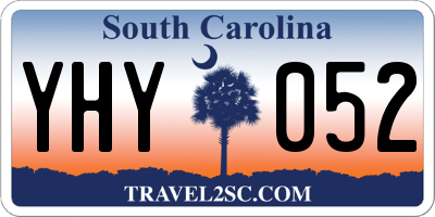 SC license plate YHY052
