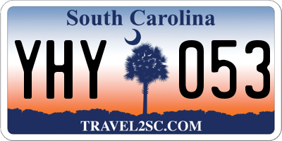 SC license plate YHY053