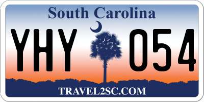 SC license plate YHY054