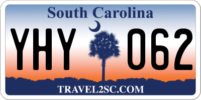 SC license plate YHY062