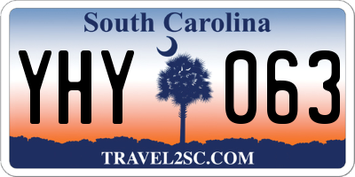 SC license plate YHY063