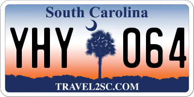 SC license plate YHY064
