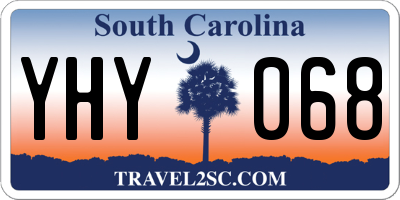 SC license plate YHY068