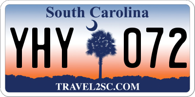 SC license plate YHY072