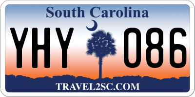 SC license plate YHY086