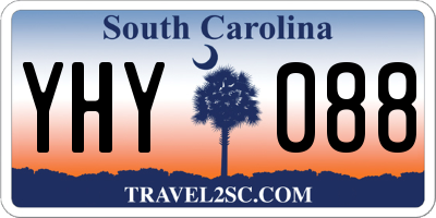 SC license plate YHY088