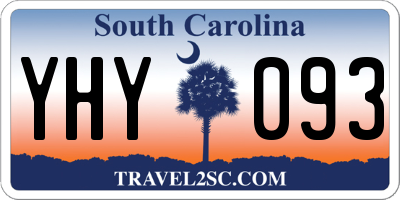 SC license plate YHY093