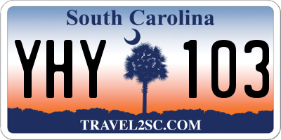 SC license plate YHY103