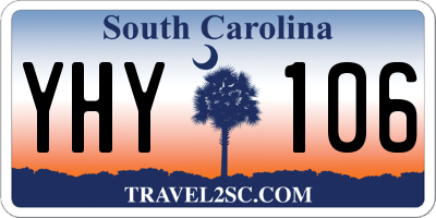 SC license plate YHY106