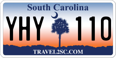 SC license plate YHY110