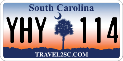 SC license plate YHY114