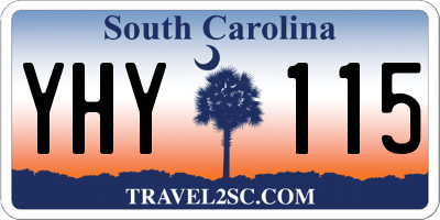 SC license plate YHY115