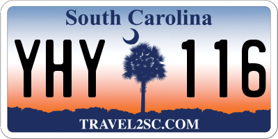 SC license plate YHY116