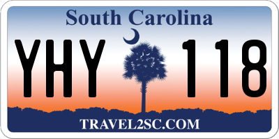 SC license plate YHY118